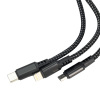3 in 1 cable with elighted logo Pierre Cardin